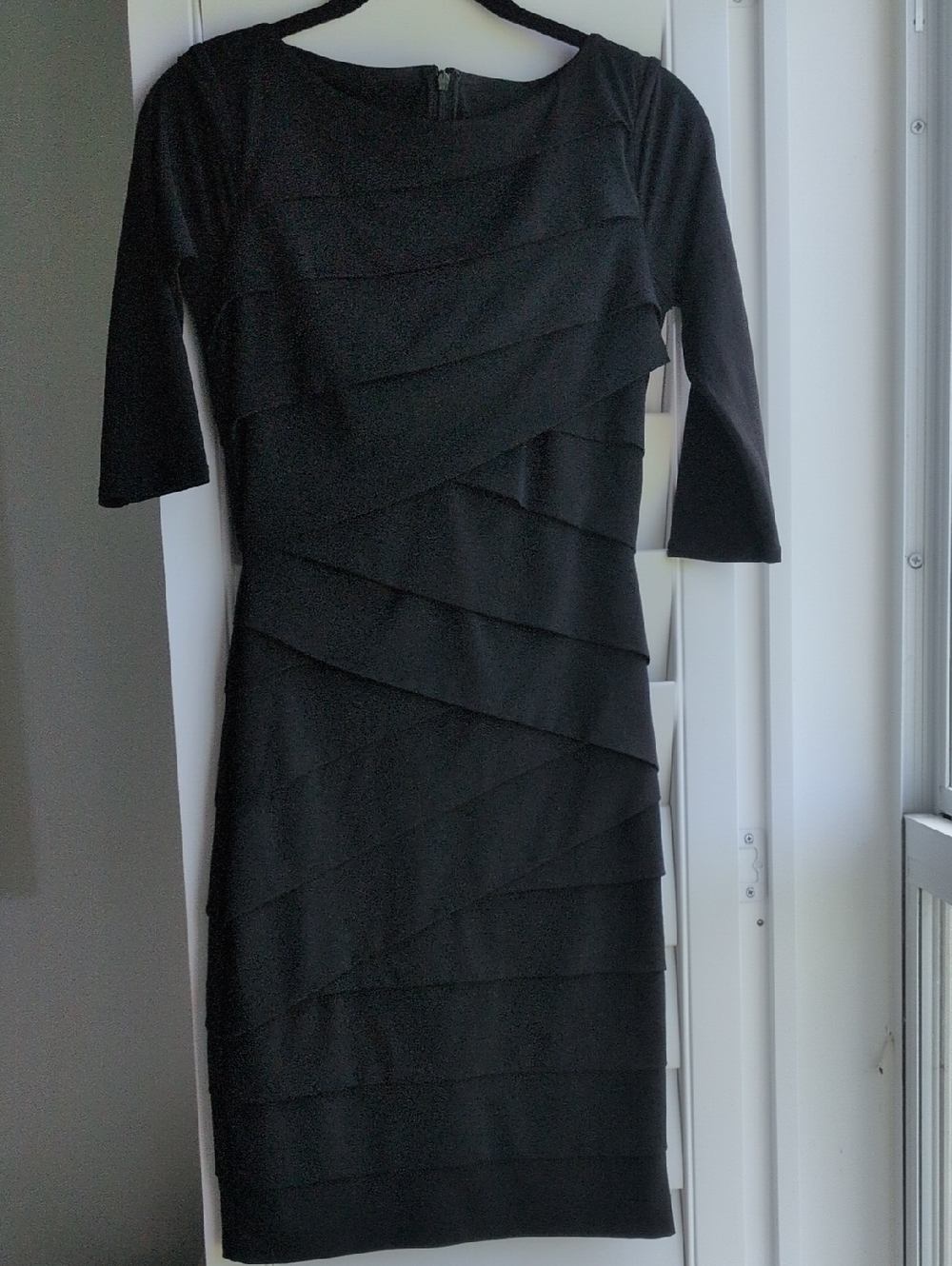 White House Black Market Classic Black Layered Sheath Dress - Women